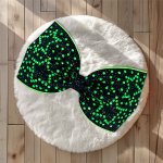 Tailless Bow Schleife -  neongrün schwarz Sterne - Strass